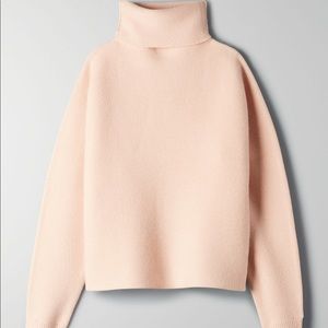 Babaton goldin soft peach sweater